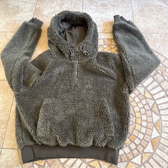 Lululemon oh so Sherpa half zip hoodie dark olive - Picture 5 of 16